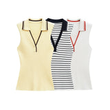 Women's 2025 Summer New Fashion Sleeveless POLO Collar Sports Polo Shirt