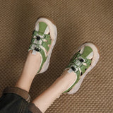 Layer Kraft Breathable Mesh Hollow Sandals Women 2025 Summer New Thick-Soled Comfortable Sports Casual