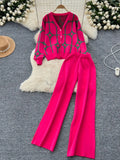 And Autumn Women's Clothing Collar V Collar Jersey Knit Two Sets Of Fashion