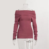Knitted Shirt 2025 Spring Women Feel Solid Color Jacket Head Collar Long-Sleeved Knitting