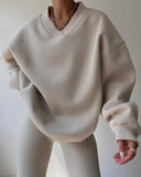 Loose Wear 2025 Autumn And Winter 2025 New V Collar Long Sleeves With The Coat Of