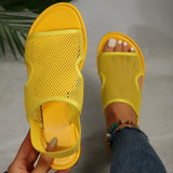 Mesh Breathable Flat-Soled Sandals Women's New Loose Belt Flat Beach Cool Drag