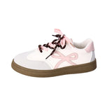 Primer Leather Shoes Women 2025 Autumn Retro Height Leisure Women's Shoes Double Bows Trend