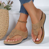 Clip Toe Slippers Women 2025 Summer Flip-Flops Pine Cake Bottom Beach Women Sandals