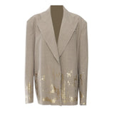 Spring And Summer New Intention Graffiti Hot Loose Version Of The Suit + Half Skirt Two-Piece Set Female