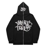 New High Street Hip-Hop National Tide Printing Zipper Clothing Fashion Fashion Couple