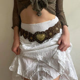 Design Love Buckle Corns Can Adjust Leather Belt 2023 New Summer Waist