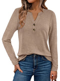 2025 Spring And Autumn Women's Long Sleeves V-Neck Shirt Home Business And Leisure Shirt