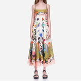 Summer Women's New Temperament Elegant High-Waist Print Slings Casual Fashion