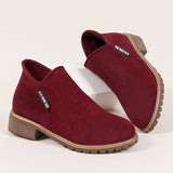 Barrel With Retro Matte Short Boots Female Coarse And Flat Bottom Side Zipper Martin
