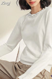 Winter pearl Beaded women long sleeve sweaters knitted white black knitwear Slim-fit top luxury designer sweater