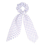 Bow Long Ribbon Hair Scrunchie Chiffon Floral Print Sweet Elastic Hair Band Ponytail Hair Scarf Hair Tie Hair