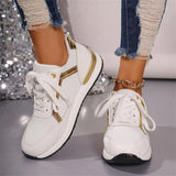 Color-Colliced Casual Single-Shoe Women's 2025 New Breathable Round Head Flat-Soled Sneakers Women's