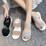 Sandals Women's Elastic Tight 2025 Summer New Students Wear Fairy Wind Roman Beach Women's Shoes Outside The