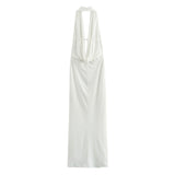 New Spring Pleated Dress With A Collar And A Sexy Long