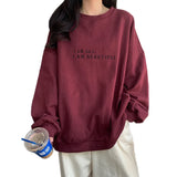 Zingj New Autumn Korean Version Of Hong Kong Style Simple Letter Student Jacket Loose Thin Long-Sleeved Hoodie Women's