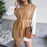 Wind Shooting Autumn And Winter Casual Strapped Vest Sweater Dress Knitted Dress Women's