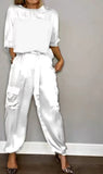 Fashion Lady Smooth Sleeve Half-Sleeveed Trompack Two-Piece