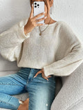 Fashion Sexy Hollow Knitted Sweater Collared Bat Shirt