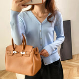 Zingj New Spring And Fall Thin Knit Women's Cardigan Long Sleeve V Neck Short Sweater Small Shawl Coat Jacket-Outfit