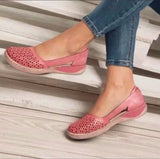 Summer Large-Size Casual Sandals Women's Slopes Hollow Pure Color Single Shoes Low-Heeled Sandals