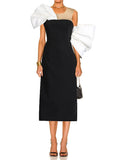 Fashion Dress Women 2025 Spring New Temperament Women's Skirt Bow Black High-End Long