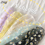 Women 5 Colors Ins Summer Basic Sun-proof All-match Korean Hot Ladies Sheer Top Lovely Daisy Casual Popular Femme