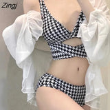 Bikini Sets Women Backless Sexy Slim Ruffles Summer Beach Style Classic Ulzzang Ladies Vacation Casual Retro