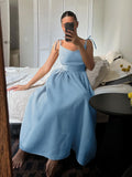 V-Necked Suspension Dresses 2025 Spring New Temperament Elegant Sexy Strap-On Striped Slings Long