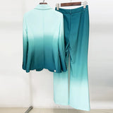 New Star Fashion Temperament Gradient Color Repair Suit Trouser Trousers Set Two