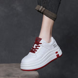 Leather Thick-Soled Little White Shoe Woman 2025 Spring New Set Casual Fashion Board Shoes Comfortable And Light Cake