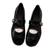College Style Classic Round Head With A Bold Heel Mary Jane Single Shoes Women's Spring And