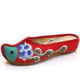 Zingj Ethnic Wind Canvas Embroidered Cloth Shoes Embroidered Cloth Shoes Women Summer
