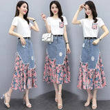 Denim Dress Two Sets Of 2025 Summer New Women's Temperament Thin Dress Dress Suit