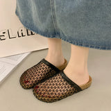 Woven Woven Half Slippers Women Summer Wear 2025 New French Dress Cool Slippers Roman Sandals