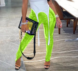 Women Faux Leather Zipper Pants Skinny Leggings High Waist Pencil PU Trousers Draped Streetwear Night Club Party