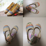 Zingj Shoes Soft Platform Beach Shoes Woven Cloth Shoes Summer Sandals Ethnic Style Breathable Women's Singles