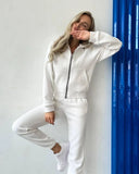 Autumn And Winter Plus Velvet Long-Sleeved Hooded Long-Sleeved Lady's Trousers