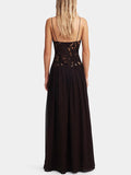 Women's Solid Color Splicing Lace Embroidery Dress Fashion Embroidery Women