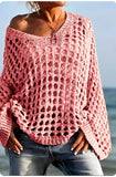New Sexy Hollow Knitted Sun Protection Shirt Holiday Knitted Jersey Women's Spring And Summer Outside The Beach Hoodie