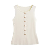 Explosion Women's Fashion Vest Gold Buckle