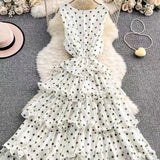 Luxury High-End Sleeveless Dress Women's Summer Harvest Waist Thin Luxury Temperament Chic Cake