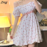 Strap Fairy Dress Women French Sweet Princess Holiday Party Dress Female 2021 Summer Casual Beach Sexy Mini Dress