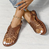 Flat Bottom Buckle-Dew Sandals Women Retro Style Cross With Light Beach Cool