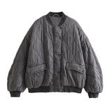 Women's Autumn And Winter Fashion Loose Pilot Shoulder Wide Water Wash Cotton Coat