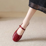Word With Sweet Gentle Wind Flat Shoes Spring And Autumn New Square Single Shoes College Mary Jane Dress