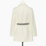 New Personality Design Fashion Special Material Eye-Catching Long Blazer