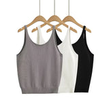 Zingj Trendy Hot Girls' Sexy Big Back Knitted Vest Summer New Solid Color Loose Small Halter