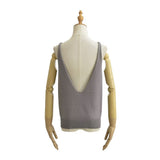 Zingj Trendy Hot Girls' Sexy Big Back Knitted Vest Summer New Solid Color Loose Small Halter