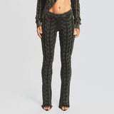 Zingj Spring New Fashion Temperament Twist Slim Show Thin Design Sense Micro La Knit Pants Casual